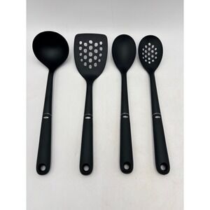 OXO Good Grips 4 Piece Nylon Kitchen Tool Set Black Ladle Spatula Spoons
